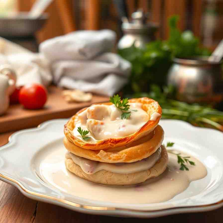 Easy Creamy Chicken Vol-au-Vent - White Sauce Recipe